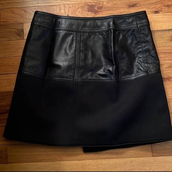 #25 Halogen leather blocked skirt - Picture 3 of 7